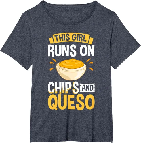 Vista 24 de Queso Dip Camiseta Chile con Queso Salsa Mexican Chips Chile con Queso, Negro, S