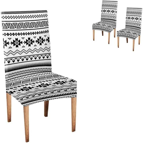 Vista 86 de CAPSCEOLL Christmas Dining Chair Covers,Snowflakes Festive Winter Pattern Stretch Chair Covers for Dining Room Set of 2 Washable Spandex Parson