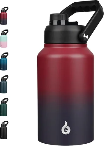 Vista 12 de BJPKPK Botella de agua aislada de un galón (128 onzas), de acero inoxidable, apta para lavavajillas, jarra sin BPA con mango ergonómico y parte