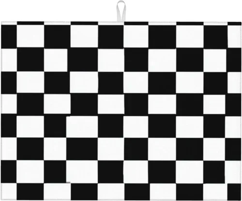 Vista 71 de Tapete de secado de platos de mármol blanco dorado para encimera de cocina, absorbente de 16 x 18 pulgadas, placa de microfibra de vidrio