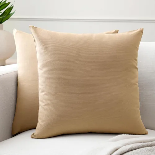 Vista 12 de Encasa XO Juego de 2 fundas de almohada de 12 x 12 pulgadas, color beige, sin rellenos, fundas de almohada de algodón para sala de estar, cama