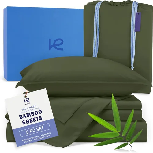 Vista 38 de Kickoff - Juego de sábanas de bambú de viscosa de tamaño individual, 3 piezas, 100% viscosa de bambú orgánico, juego de sábanas refrescantes