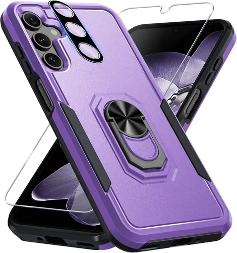 Vista 17 de Janmitta Funda compatible con Samsung Galaxy A14 5G con protector de pantalla + protector de lente de cámara, funda resistente de servicio pesado