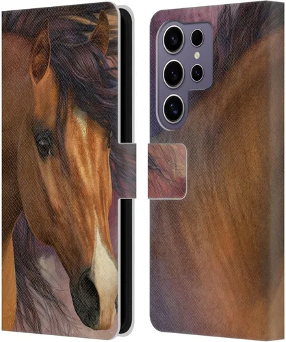 Vista 330 de Head Case Designs Officially Licensed Laurie Prindle A Morgan Christmas Western Stallion Leather Wallet Case Compatible with Samsung Galaxy A07 4G