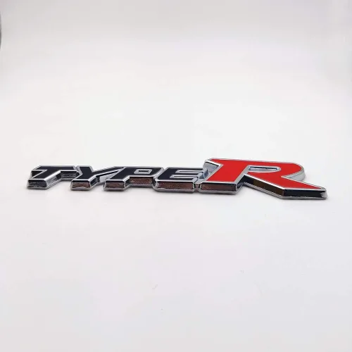 Vista 7 de Emblema de Coche de Metal Cromado con Logo Type-R, Insignia Deportiva de Carreras 3D Premium, Calcomanía Adhesiva de Poder Turbo (Negro y Rojo)
