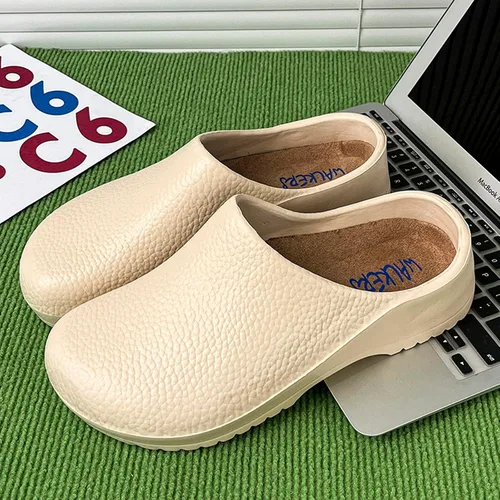 Vista 6 de ihinzry Zuecos de chef profesional, antideslizantes, impermeables, zapatos de trabajo para enfermeras, personal de cocina con soporte de arco