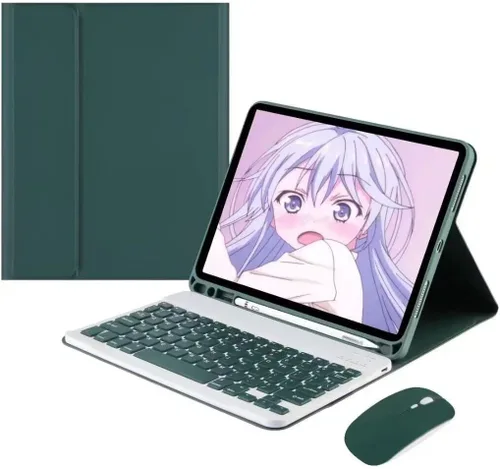 Vista 16 de Funda para teclado Galaxy Tab S6 Lite 2024/2022/2020 con ratón, funda magnética desmontable para teclado con soporte para S Pen y mouse para Galaxy