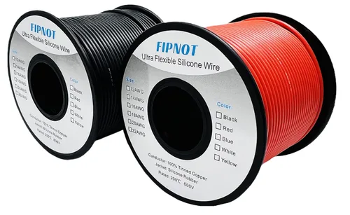 Vista 37 de Cable de 8 AWG Alambre Calibre 8 de Silicona - Carrete Negro de 25 pies, Alambre de Cobre Estañado Trenzado Extra Flexible 8AWG para Soldadura 200℃