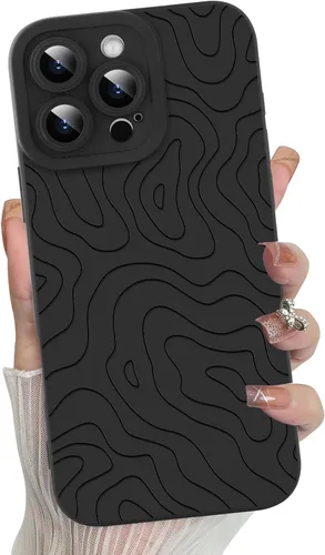 Vista 35 de MZELQ - Carcasa para iPhone 13 Pro Max, diseño de flores, color negro