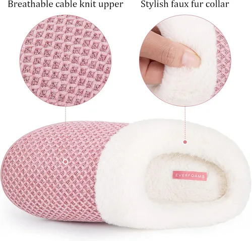 Vista 3 de EverFoams Pantuflas acogedoras de felpilla de espuma viscoelástica para dormitorio