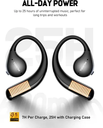 Vista 9 de Valorise Auriculares inalámbricos de conducción ósea de oído abierto T60 Negro