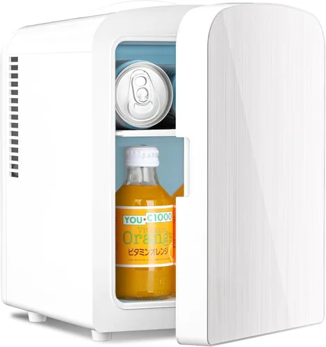 Vista 8 de Antarctic Star Mini refrigerador de maquillaje 4L con espejo para dormitorio, automóvil, oficina y dormitorio, enfriador pequeño portátil