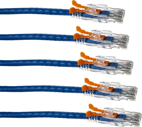 Vista 20 de NTW NTW - Cable de conexión de bloqueo de red patentado CAT6 de 1 pie, sin enganches, azul (NL-U6K-001BL)