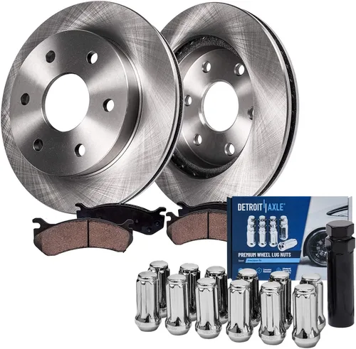 Vista 100 de Detroit Axle - Rotores de freno para Nissan NV2500 NV3500 NV1500 NV1500 2012-2021, repuesto de rotores de freno de disco: rotor delantero de 14.17