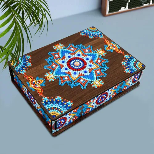 Vista 7 de Awakingdemi Caja de almacenamiento de joyas de pintura de diamantes para bricolaje MH04