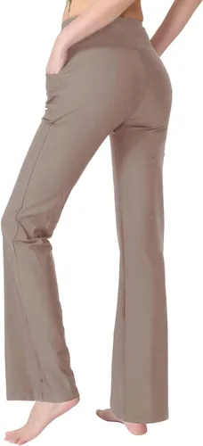 Vista 4 de Pantalones de yoga para mujer con bolsillos, cintura alta, pantalones de entrenamiento de yoga para mujer