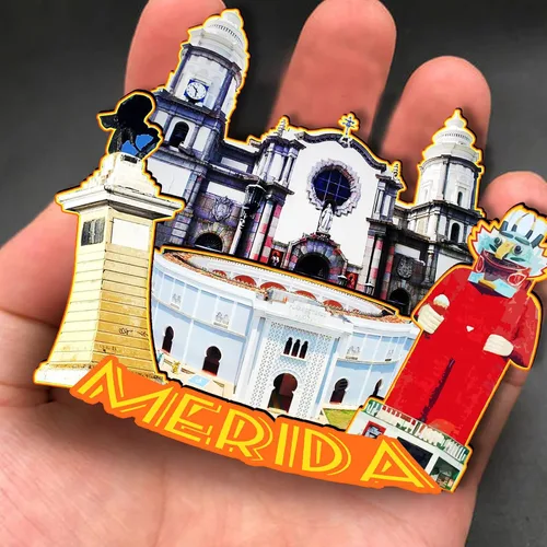 Vista 4 de Imán de madera de Mérida Venezuela 3D para nevera, recuerdos coleccionables, decoración hecha a mano, artesanías 2