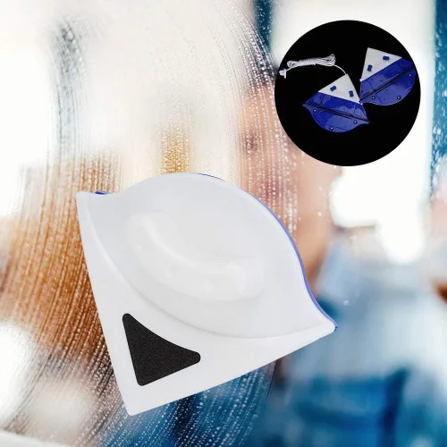 Vista 8 de Limpiador de ventanas de doble cara Limpiaparabrisas de vidrio, herramientas magnéticas para ventanas de casa, cepillo de lavado magnético ajustable