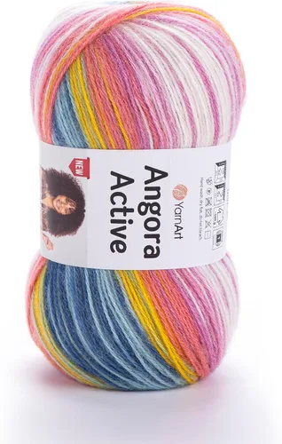 Vista 3 de YarnArt Angora Active Hilo de punto de peso para encaje variado – 1 madeja, 100g (3.5 oz), 500m (546 yardas) – 25% Mohair, 75% Acrílico – Hilo suave