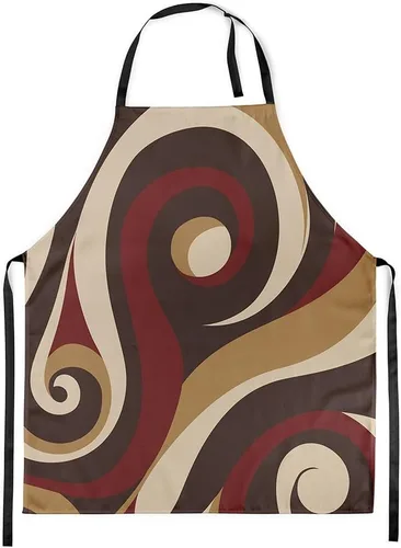 Vista 34 de Castle Fairy Delantal de cocina geométrico en espiral, moderno delantal impermeable con rayas simples para adultos (sin bolsillo), 31 x 26 pulgadas