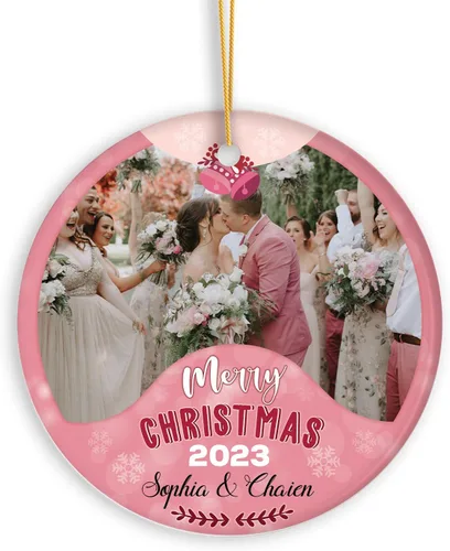 Vista 18 de Adorno de bebé de primera Navidad con foto personalizada, adorno de árbol de Navidad con foto personalizada, adorno de recuerdo de bebé, regalo