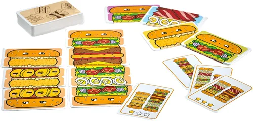 Vista 3 de Blue Orange Juego de cartas Games Burger ASAP! - Juego de cartas para familia o niños, juego de fiesta para 2 a 5 jugadores. Recomendado para edades