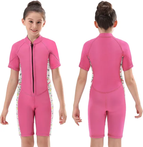 Vista 13 de Traje de neopreno de 3 mm para niños, niñas, niños pequeños y jóvenes; traje de baño completo térmico para agua fría; cremallera en la espalda