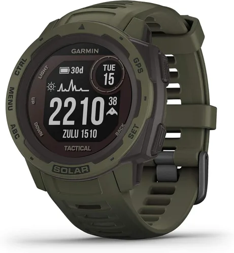 Vista 7 de Garmin Instinct Solar, reloj inteligente resistente para exteriores alimentado por energía solar, aplicaciones deportivas integradas y monitoreo
