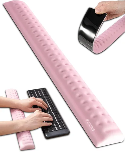 Vista 10 de i-Rocks Reposamuñecas de Espuma Viscoelástica para Teclado - Reposamuñecas que Reduce el Dolor para Teclado de Computadora - Reposamuñecas con Base