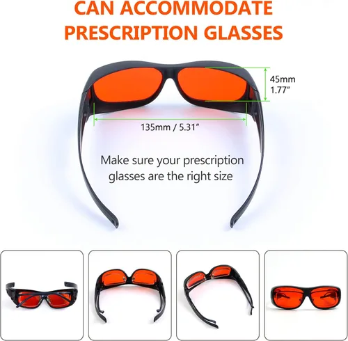 Vista 5 de JILERWEAR gafas protectoras profesionales del laser 190nm-540nm, se pueden utilizar para el grabado del laser, retiro del punto de la belleza