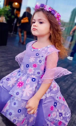 Vista 6 de Foierp Vestido de disfraz de Mirabel para niñas, disfraz de Isabella, cosplay, princesa, Halloween, fiesta, ropa con accesorios
