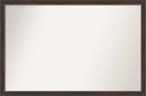 Vista 79 de Amanti Art Espejo de baño negro para sobre el fregadero, 23 x 23 pulgadas, espejo cuadrado negro Ashton, marco de madera tradicional mediano, se