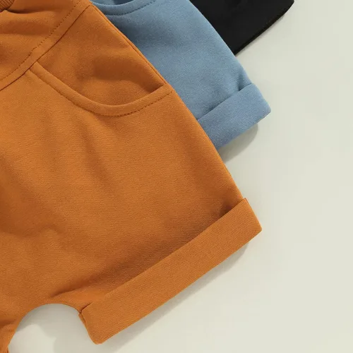 Vista 5 de Pantalones de otoño para bebé, paquete de 3 unidades, pantalones deportivos casuales con bolsillo sólido, cintura elástica, pantalones harén