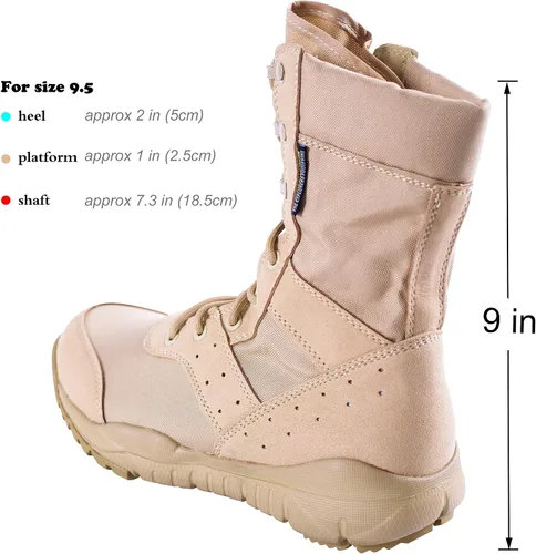 Vista 2 de Men's LD Lightweight Combat Boots MicrofiberSuede Leather Military Tactical Boots