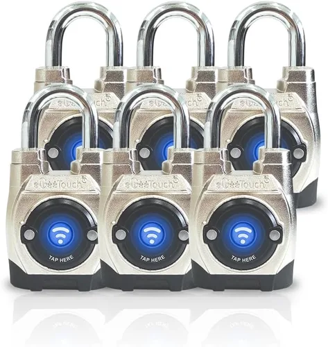 Vista 14 de 5ª generación - Candado inteligente para exteriores – (diseño único, anticorte) Bluetooth y NFC sin llave, seguridad resistente a la intemperie