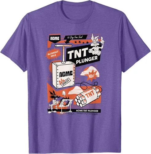 Vista 7 de Looney Tunes Wile E. Coyote - Camiseta de émbolo TNT, Blanco, S