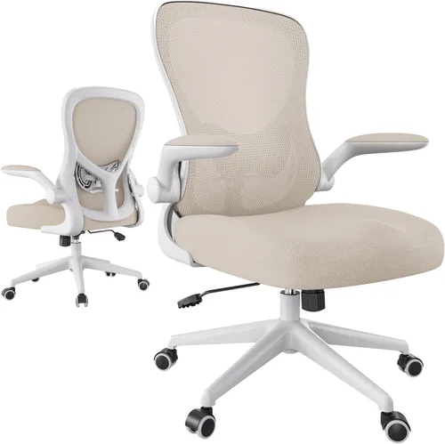 Vista 3 de Hbada Silla de oficina ergonómica, sillas de escritorio de oficina con ruedas silenciosas de poliuretano, silla de computadora de malla transpirable