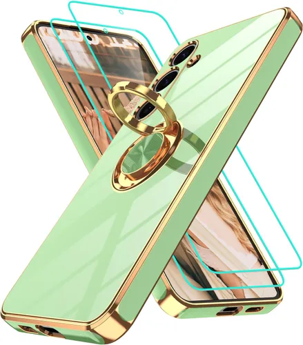 Vista 267 de Funda para Motorola Moto G 5G 2024: Funda Moto G Play 5G 2024 con 2 piezas de protectores de pantalla, soporte de anillo de rotación de 360°