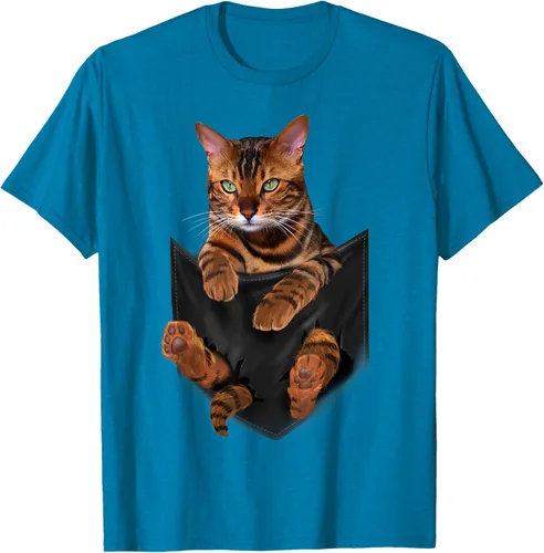 Vista 55 de Camiseta de bolsillo con estampado de tigre y gato Negro