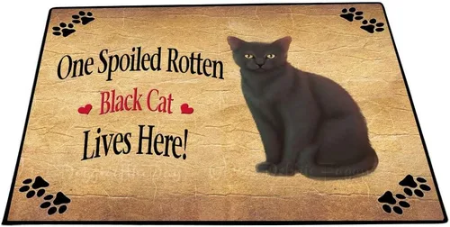 Vista 14 de Doggie of the Day Black Cats Floor Mat - 4th of July Independence Day - Best Dog Doormat - Protector Decor - Unique Portrait Art - Premium Quality