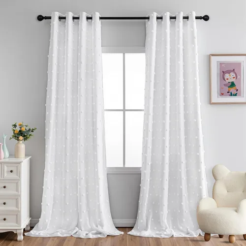 Vista 25 de MYSKY HOME - Cortinas opacas rosadas para dormitorio de niñas de 54 pulgadas de largo, cortinas cortas para tratamiento de ventanas, 100% cortinas