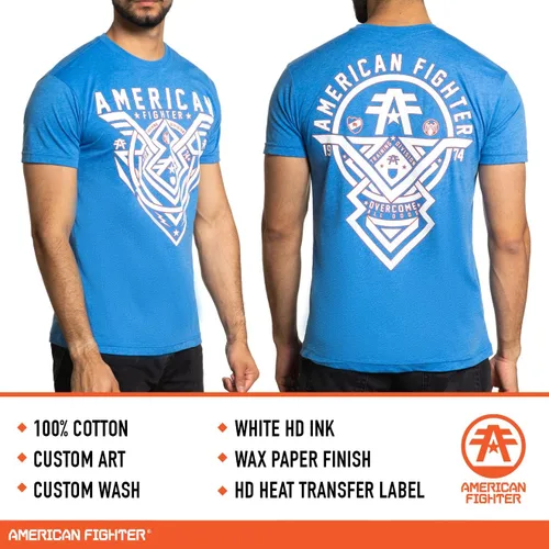 Vista 2 de American Fighter Camisetas patrióticas de manga corta para hombre, camisetas patrióticas de manga corta para hombre de Estados Unidos y México.