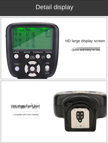 Vista 4 de YONGNUO Controlador remoto de disparador de flash LCD YN560-TX II actualizado, para Canon y YN560IV/III YN660 con función de despertador