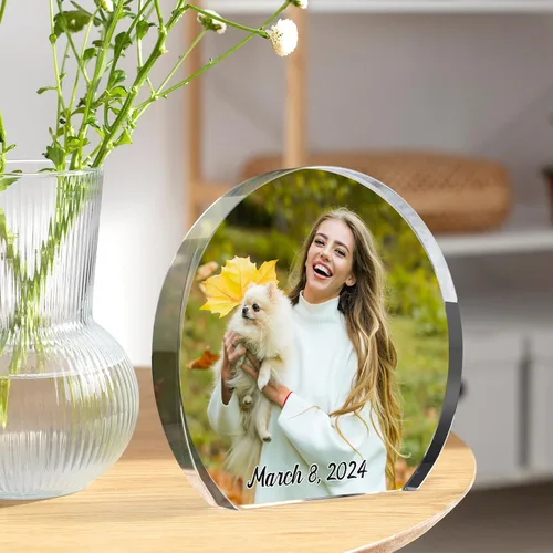 Vista 4 de Marcos de fotos personalizados, marco de fotos acrílico con texto fotográfico, regalos de cumpleaños personalizados para mujeres y hombres, regalos