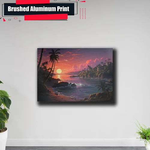 Vista 5 de Neon Sunset Vibes Florida Synthwave Sunset Framed poster Print, Retro Miami Style Wall Art, poster Prints, Art Decor