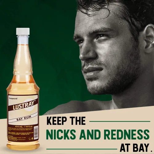 Vista 2 de Clubman Lustray Bay Ron Loción para después del afeitado para hombres – Salpicadura clásica para después del afeitado, aroma calmante y refrescante