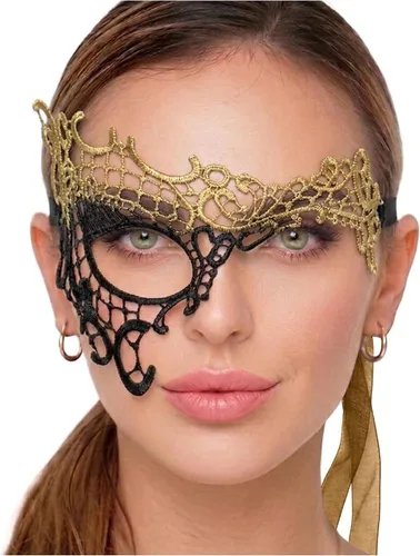 Vista 28 de Masquerade Mask For Women Lace Masquerade Mask for Masquerade Party, Proms, Venetian Party, Mardi Gras, Halloween & Cosplay Ana Bg Pluma de Pavo Real