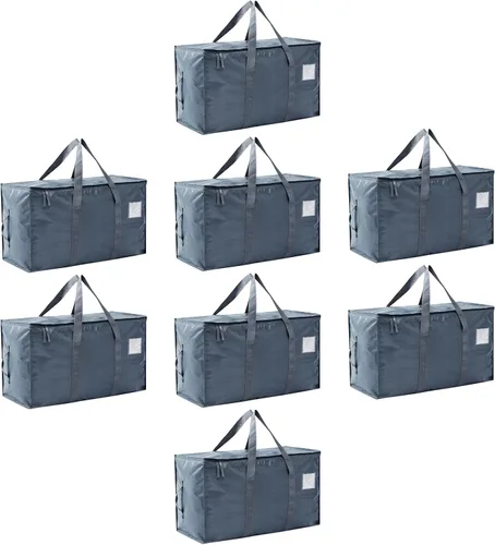 Vista 16 de Bolsas de mudanza resistentes extra grandes, cajas de mudanza, suministros de mudanza esenciales, contenedores de almacenamiento azules con tapas