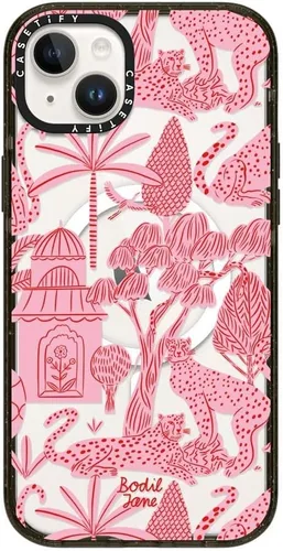 Vista 223 de CASETiFY Impact - Funda para iPhone 13 [protección contra caídas de 6.6 pies/compatible con Magsafe] Black Kingsnake, color negro transparente
