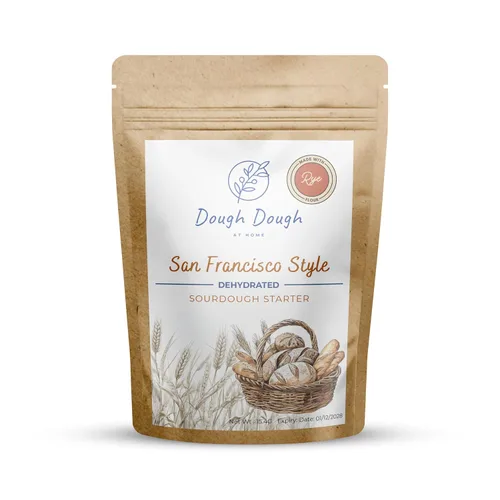 Vista 3 de Cultivo de masa madre deshidratada San Francisco para pan artesanal, activación de 24 horas, kit fácil para principiantes, paquete básico de masa